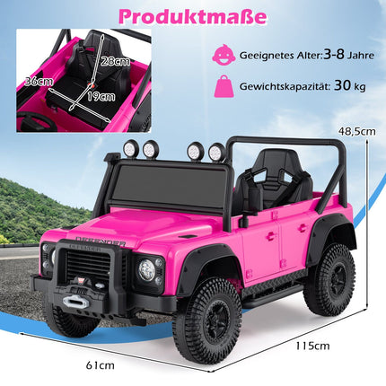 Mașină electrică pentru copii – Land Rover Defender roz cu telecomandă