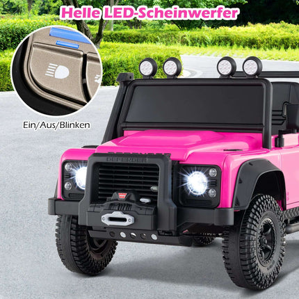Mașină electrică pentru copii – Land Rover Defender roz cu telecomandă