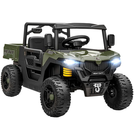 UTV electric pentru copii, 2 motoare, funcție muzicală, verde