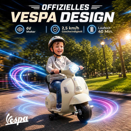 Vespa GTS electrică pentru copii, 6V, cu baterie litiu