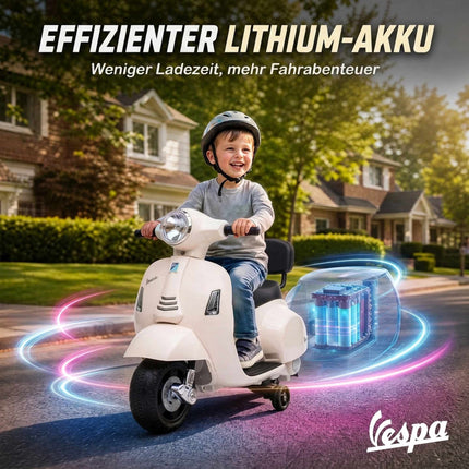 Vespa GTS electrică pentru copii, 6V, cu baterie litiu