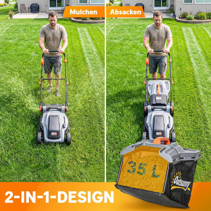 Mașină de tuns iarba electrică, lățime 34 cm, motor 1200 W