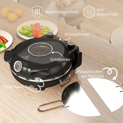 Cuptor electric pentru pizza, 430, 1200W, 30cm piatră, temporizator