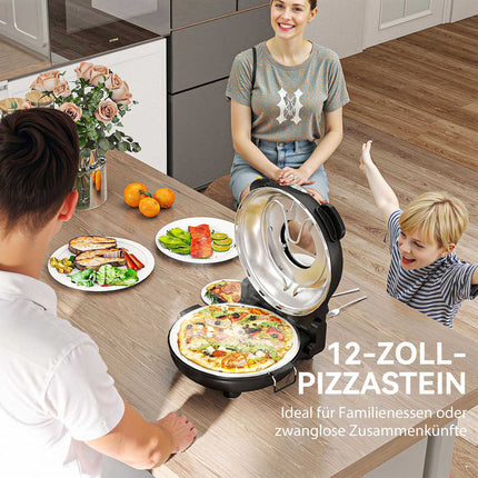 Cuptor electric pentru pizza, 430, 1200W, 30cm piatră, temporizator