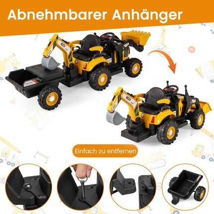 Tractor electric cu remorcă și telecomandă, 12V