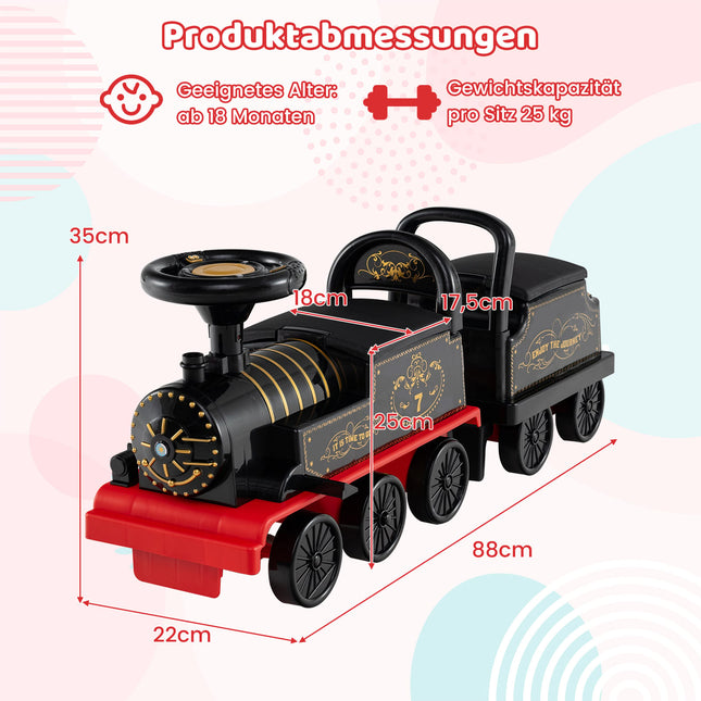 Trenuleț electric de călătorie cu vagon detașabil, 6V, negru