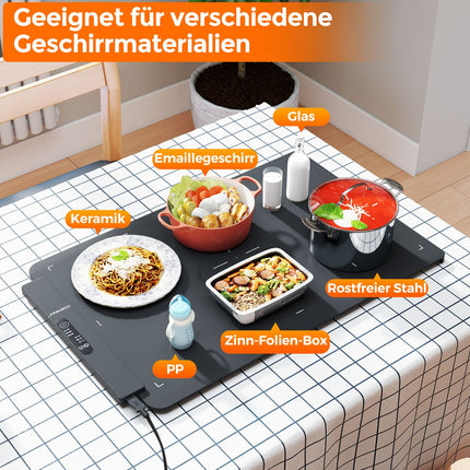 Covoraș electric din silicon pentru încălzirea alimentelor, încălzire rapidă, 64x41 cm