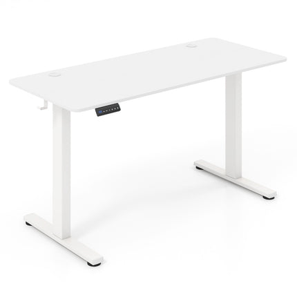 Birou electric de lucru în picioare 140 x 60 cm, reglabil pe înălțime, alb