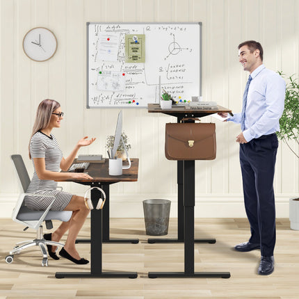 Birou electric de stat în picioare 140 x 60 cm, presetări cu memorie