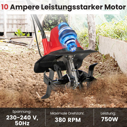 Motosapa electrica 750W - 32cm latime, 22cm adancime, intrerupator de siguranta