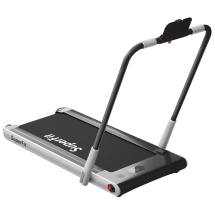 Banda de alergare electrica 1-12 km/h Afisaj LED Bicicleta de exercitii pliabila Echipament de fitness 120 kg Argintiu