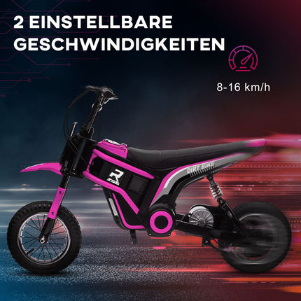 Kids' Electric Motorcycle, 24V, Ages 8-12, Pink