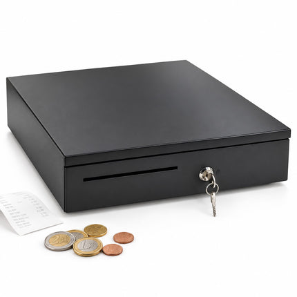 Electronic Cash Drawer with 8 Coin and 5 Note Compartments, RJ12, Black
