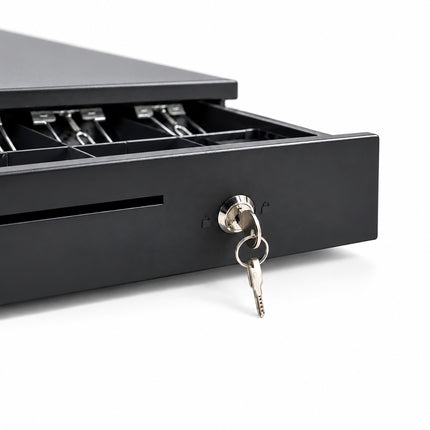 Electronic Cash Drawer with 8 Coin and 5 Note Compartments, RJ12, Black