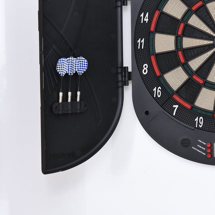 Electronic dart board with door, automatic scoring, 26 games