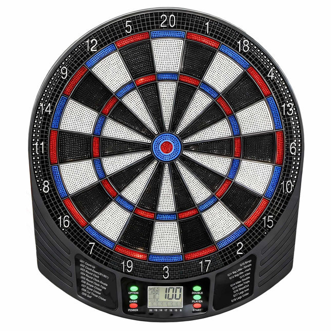 Tablă de darts electronică, 1-8 jucători, afișaj LCD, 6 seturi de darts
