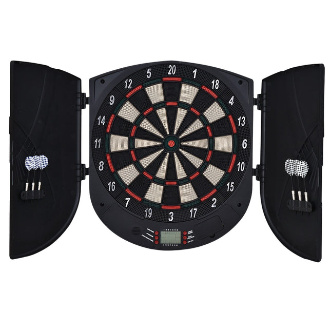 Electronic dart board with door, automatic scoring, 26 games