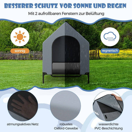 Elevated Dog House & Bed, Waterproof, 84x132x114 cm