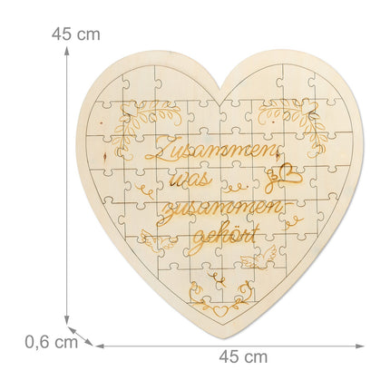 Cadou puzzle din lemn gravat în formă de inimă