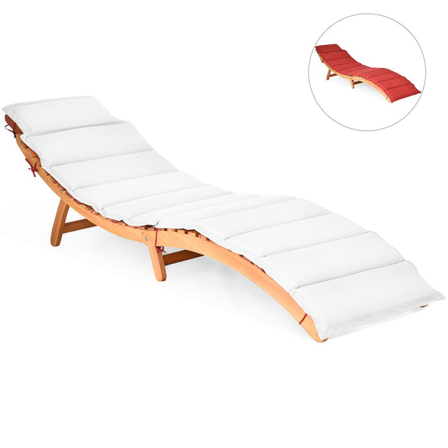 Sezlong ergonomic din lemn de salcam cu perna, pliabil