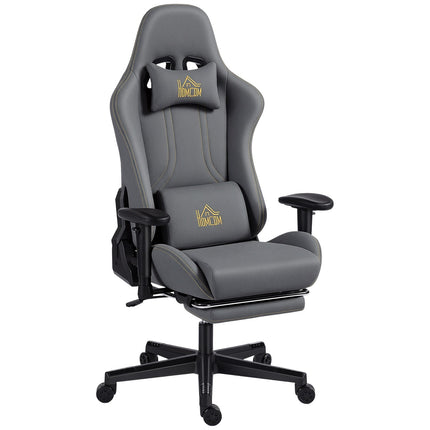 Scaun de gaming ergonomic, cotiere 3D, reglabil, gri