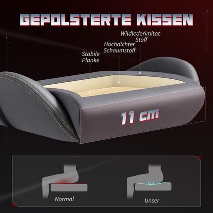 Scaun de gaming ergonomic, cotiere 3D, reglabil, gri