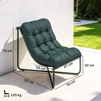 Scaun de grădină ergonomic cu pernă, plasă respirabilă, capacitate 120 kg