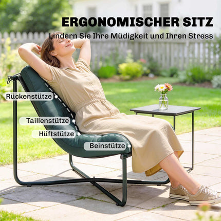 Scaun de grădină ergonomic cu pernă, plasă respirabilă, capacitate 120 kg
