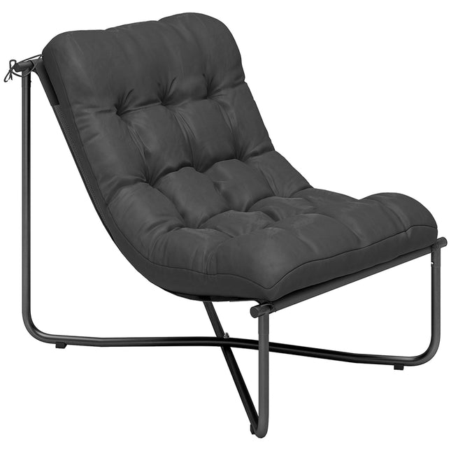 Scaun de grădină ergonomic cu pernă, gri închis, capacitate 120 kg
