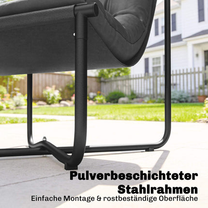 Scaun de grădină ergonomic cu pernă, gri închis, capacitate 120 kg