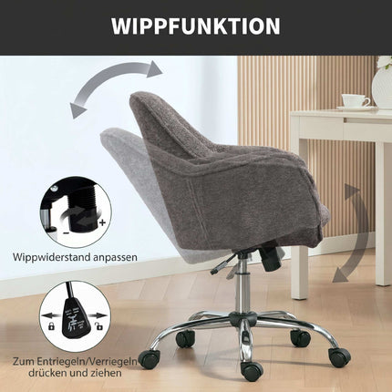 Scaun de birou ergonomic gri, cu funcție de pivotare și balansare