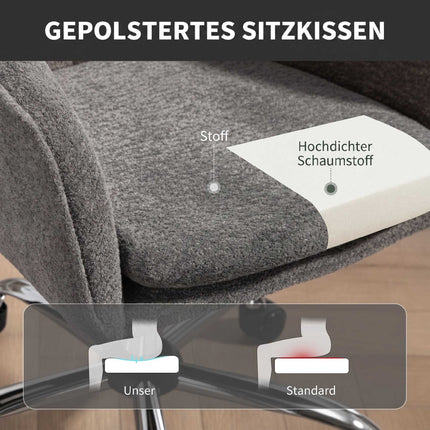 Scaun de birou ergonomic gri, cu funcție de pivotare și balansare