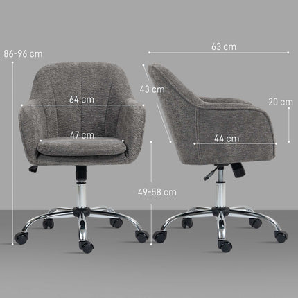 Scaun de birou ergonomic gri, cu funcție de pivotare și balansare