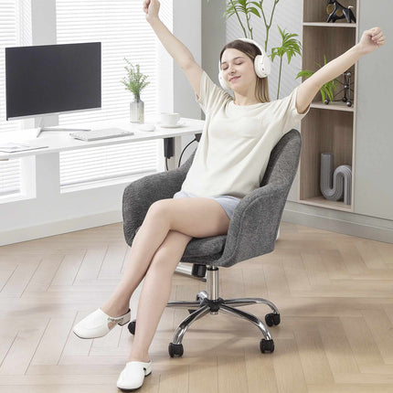 Scaun de birou ergonomic gri, cu funcție de pivotare și balansare