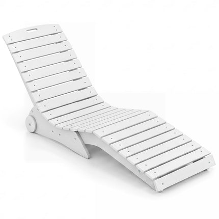 Șezlong ergonomic HDPE cu roți pentru piscină – Alb