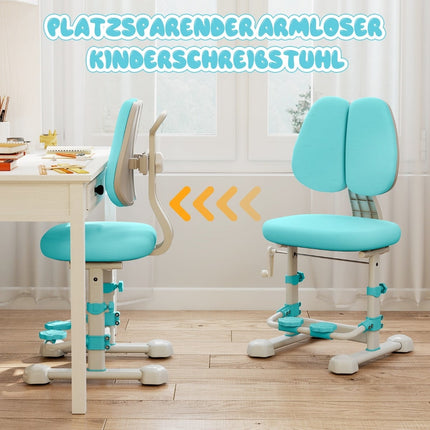 Scaun de birou ergonomic pentru copii cu spătar și suport pentru picioare reglabile