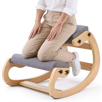 Ergonomic Kneeling Chair – Adjustable Height, Wood Frame