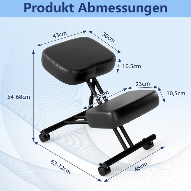 Scaun ergonomic pentru genunchi cu înălțime reglabilă și roți