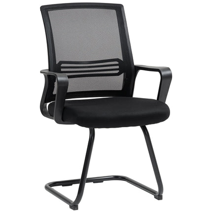 Scaun ergonomic din plasă, spumă, picioare metalice, negru