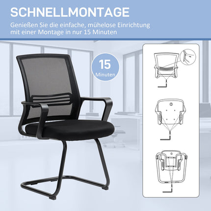 Scaun ergonomic din plasă, spumă, picioare metalice, negru