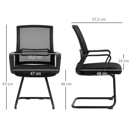 Scaun ergonomic din plasă, spumă, picioare metalice, negru