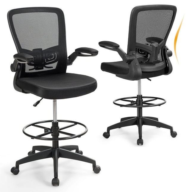 Scaun de birou ergonomic din plasă, spătar înalt, brațe reglabile