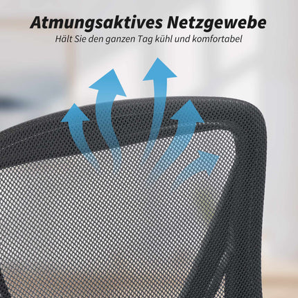 Ergonomic Mesh Office Chair with Flip-Up Armrests, Lumbar Support, Black