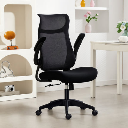 Scaun de birou ergonomic, cotiere 3D, spate din plasă, negru