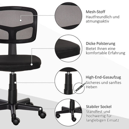 Scaun de birou ergonomic, inaltime reglabila, plasa neagra