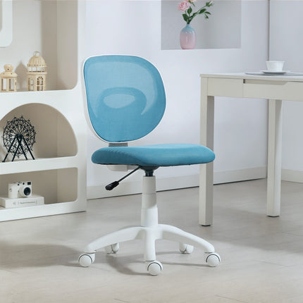 Scaun de birou ergonomic, înălțime reglabilă, plasă albastră