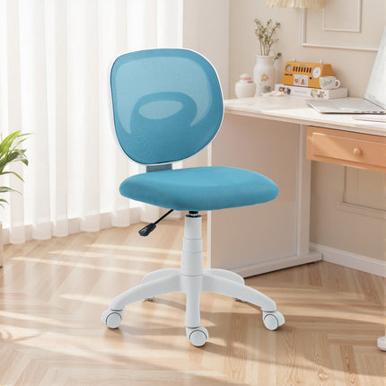 Scaun de birou ergonomic, înălțime reglabilă, plasă albastră