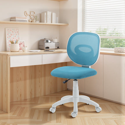 Scaun de birou ergonomic, înălțime reglabilă, plasă albastră