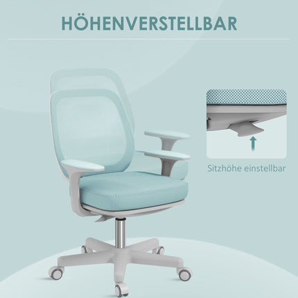 Scaun de birou ergonomic, înălțime reglabilă, verde, pivotant 360°