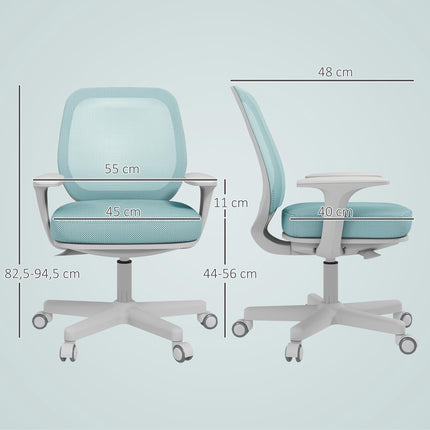 Scaun de birou ergonomic, înălțime reglabilă, verde, pivotant 360°